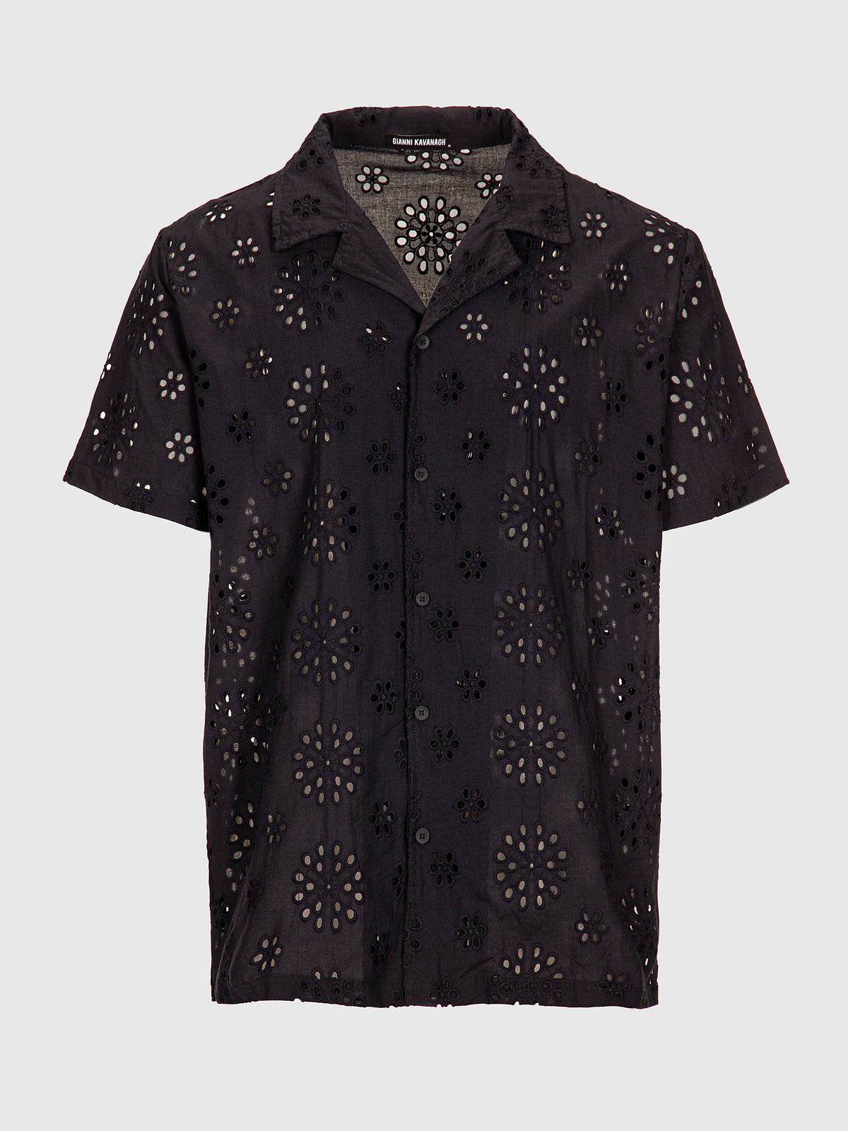 shirts / Black Nature Embroidery Shirt