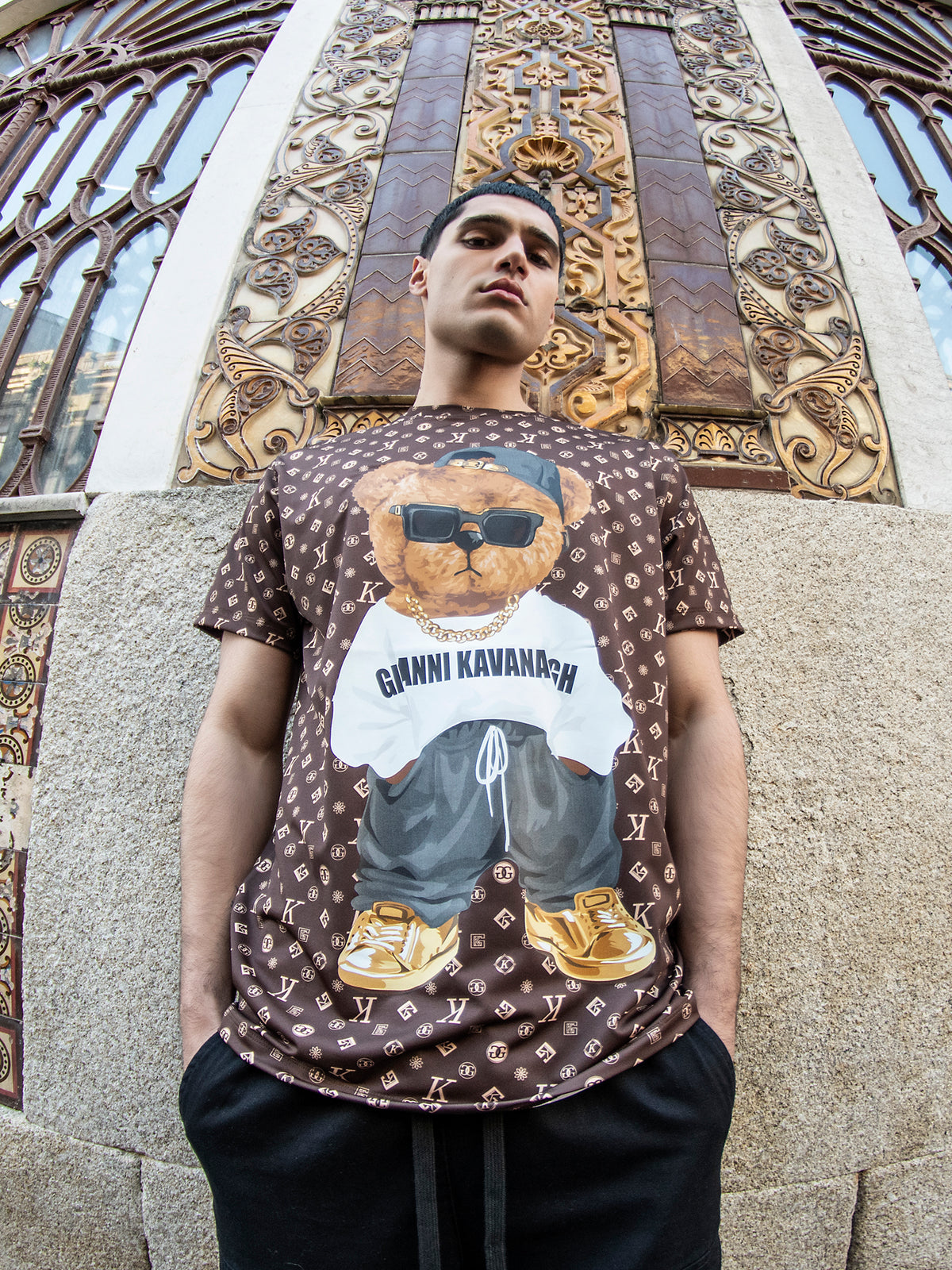 Brown Logomania Bear Tee