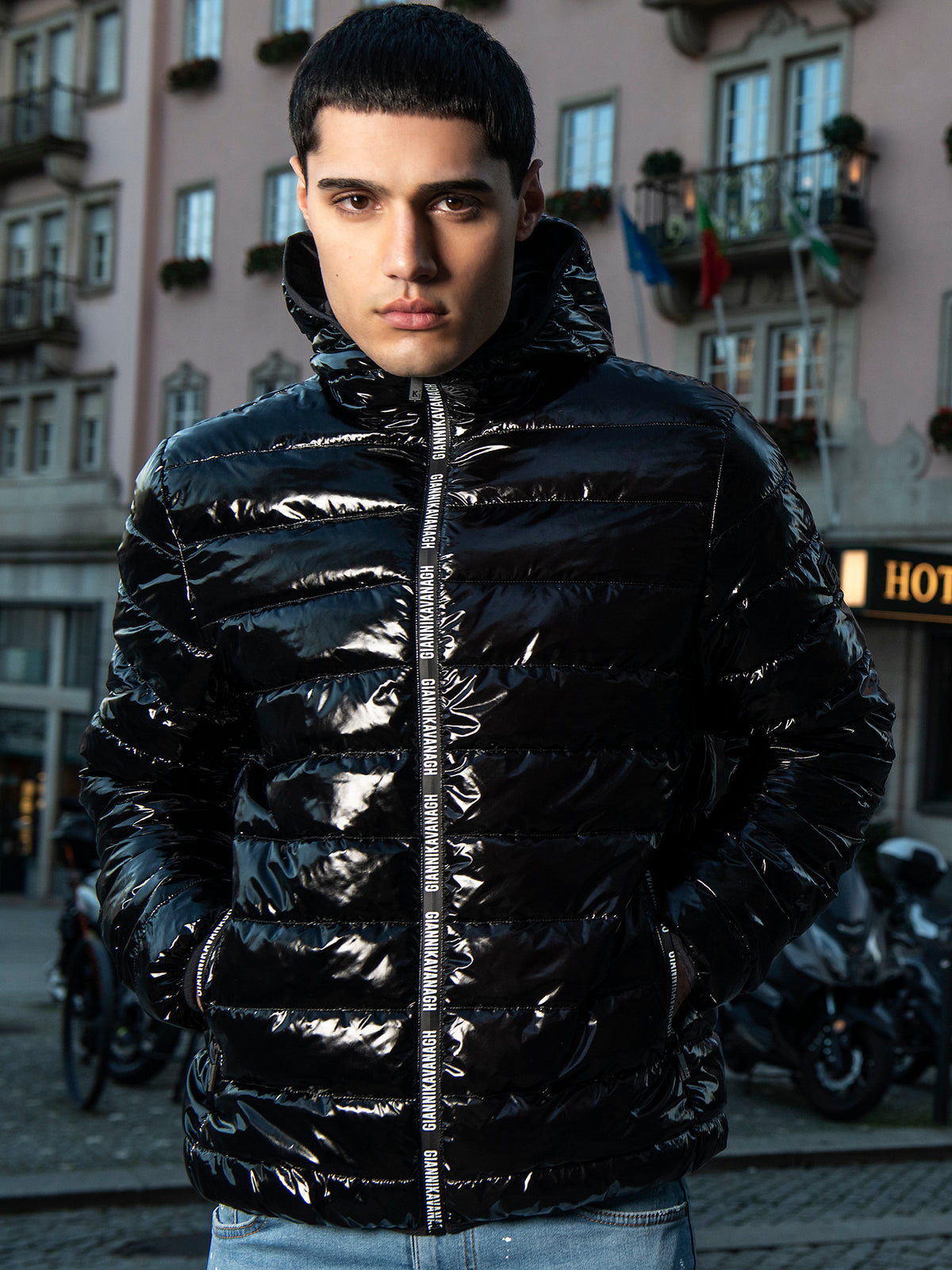 Black Loop Hoodie Jacket