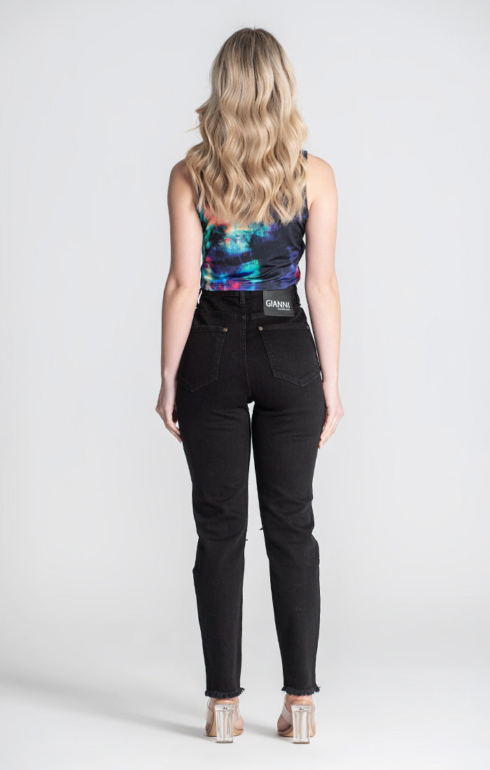 Top Corto Desteñido Multicolor