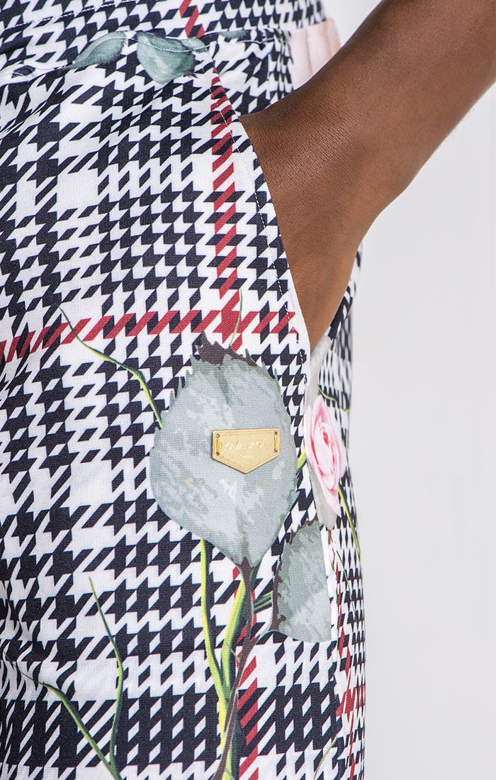 Calças de Tartan Multicolor Botanic Affair