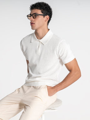 polos / White Sense Knit Polo