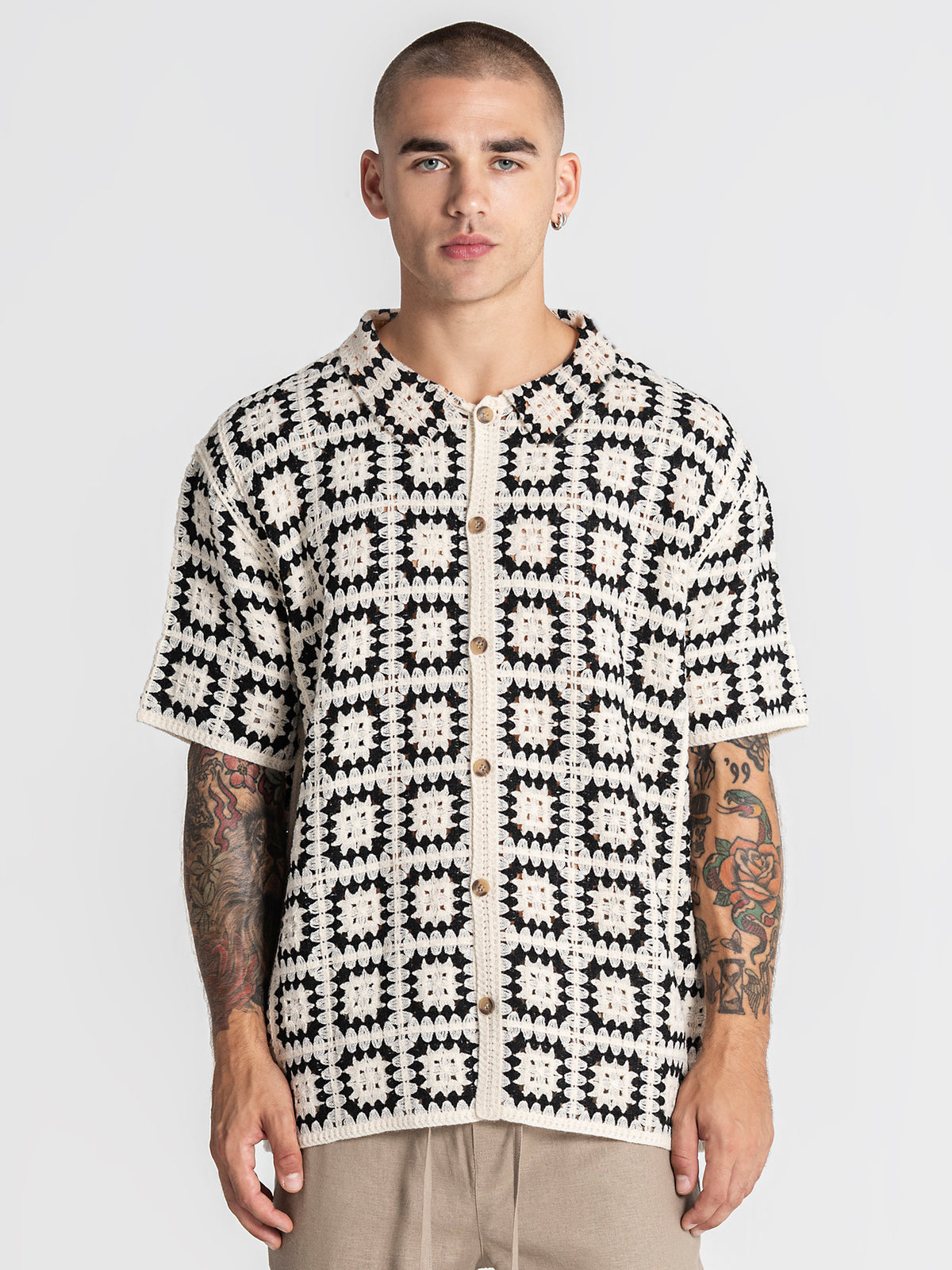 shirts / Beige Nature Knit Shirt