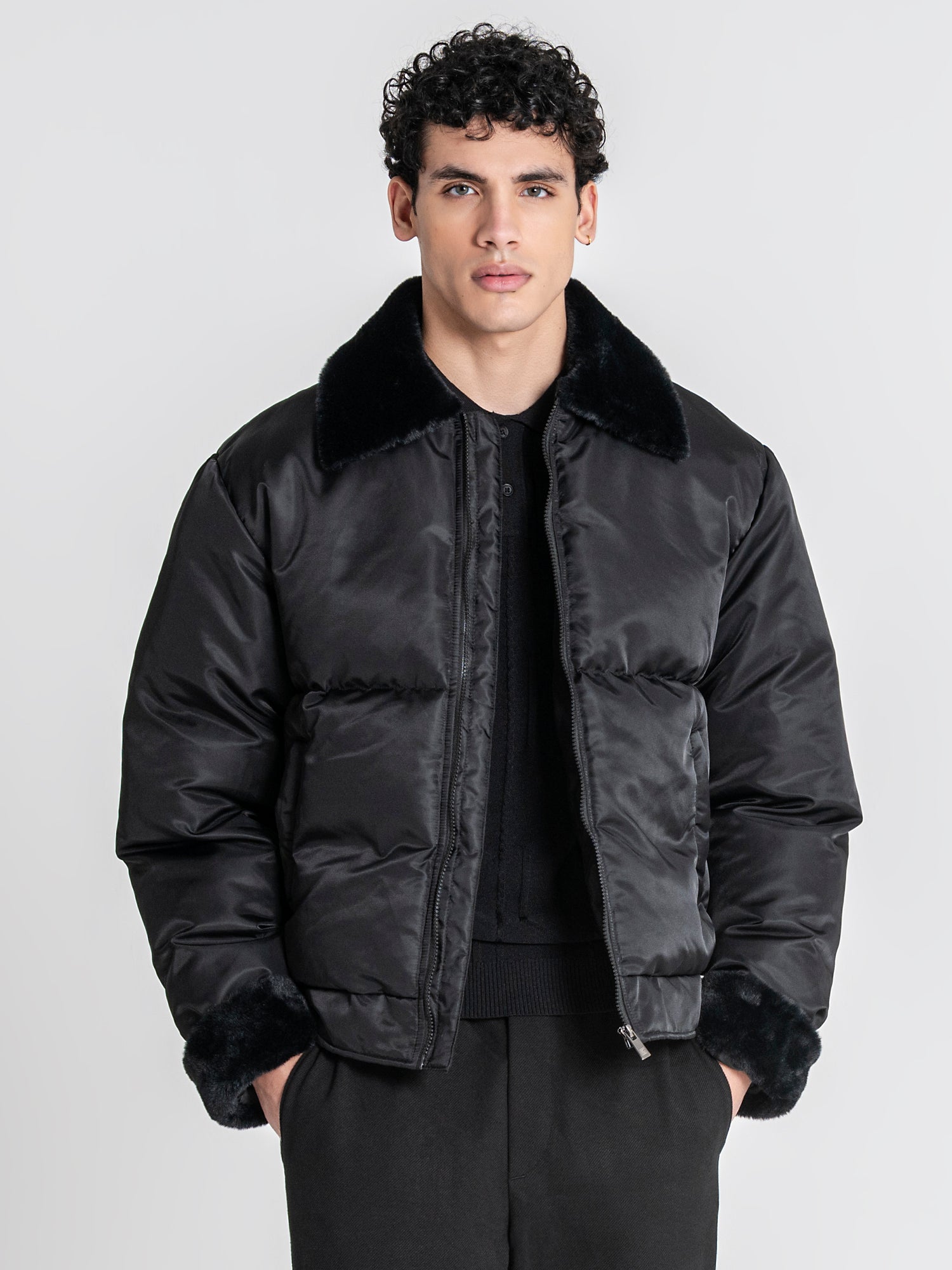 Black GG Puffer Jacket