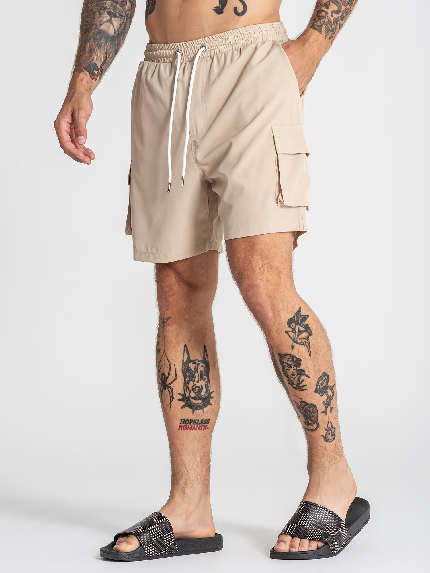 swimshorts / Beige Cargo Swimshorts