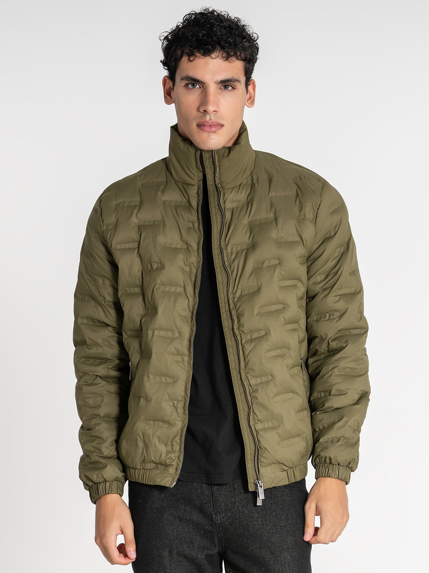 jackets / Green Code Puffer Jacket