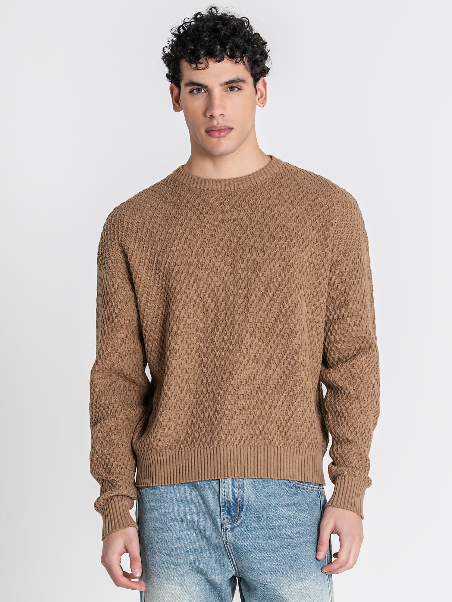 Taupe Hexa Knit Sweater