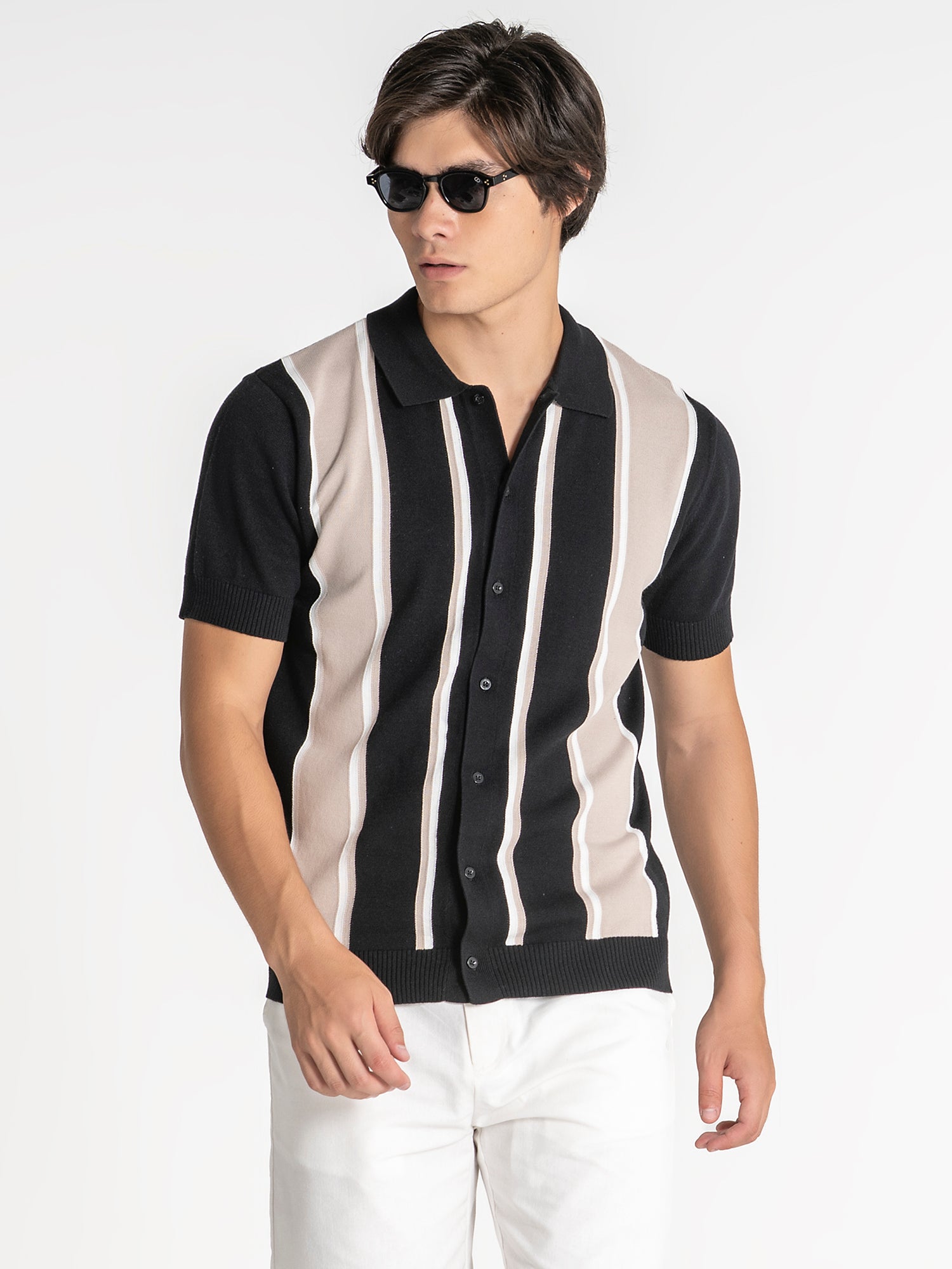 Black Retro Knit Shirt