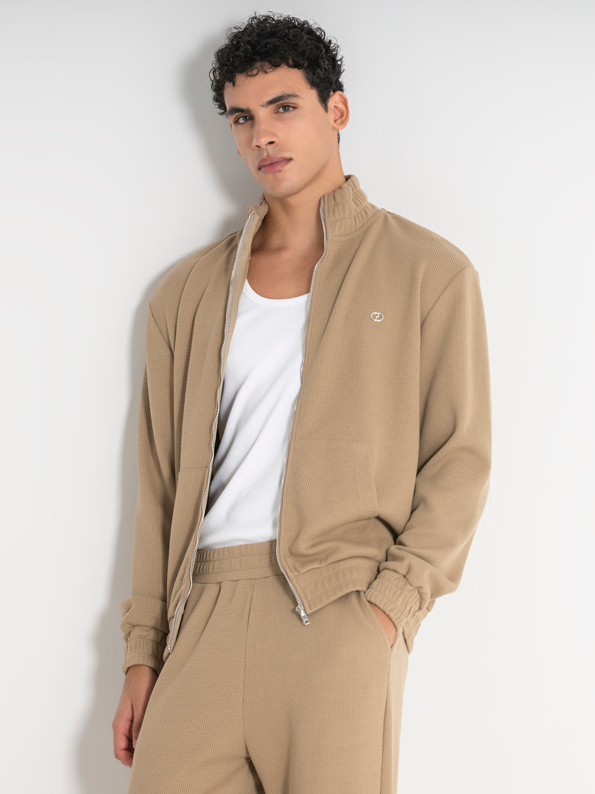 zip jackets / Taupe Amber Zip Jacket