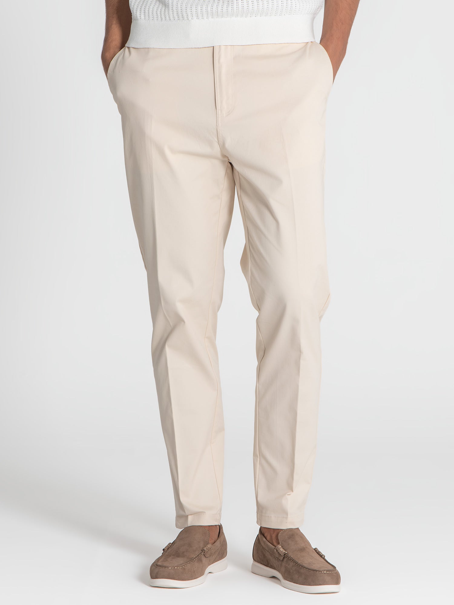 Camel Elastic Chino Chino Pants