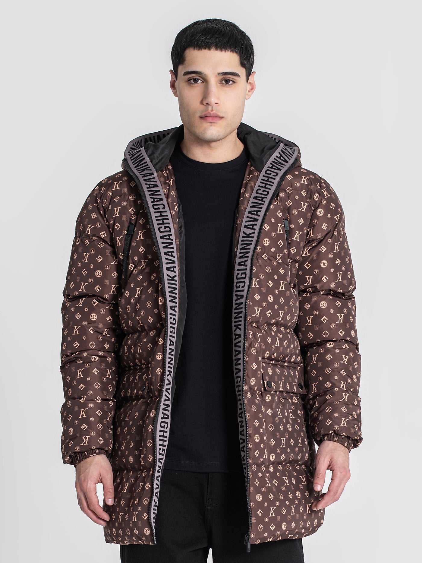 overcoats / Brown Logomania Puffer Coat
