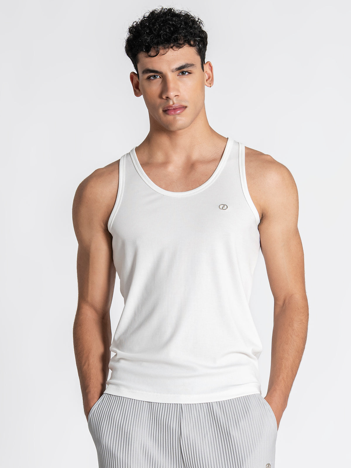tank tops / White Essence Ribbed Tanktop