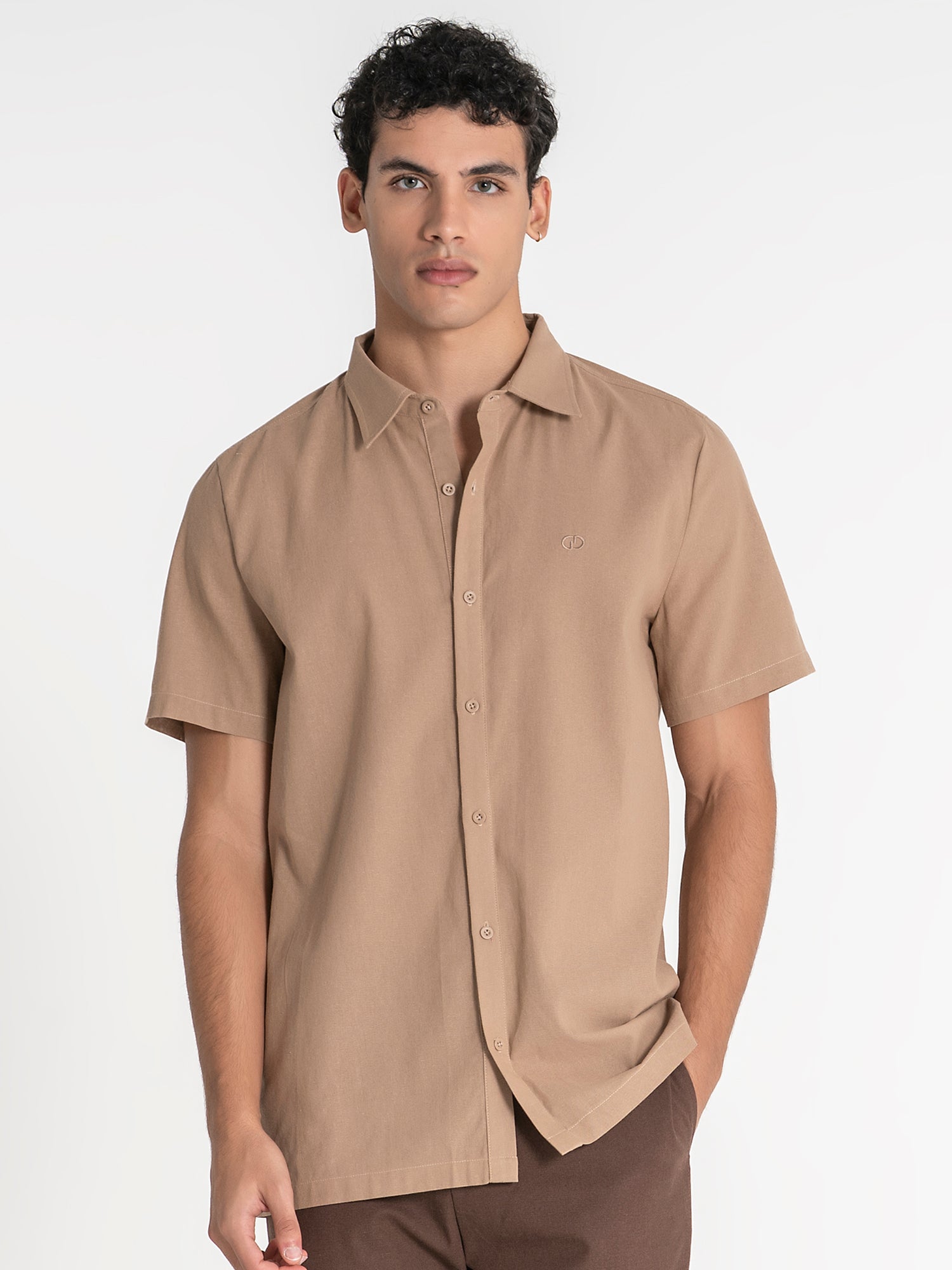 Taupe GG Linen Shirt
