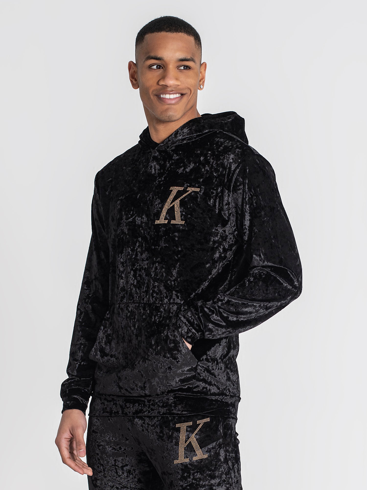 Black K Velvet Hoodie