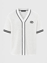 shirts / White Baseball Knit Shirt