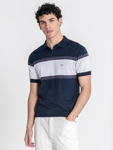polos / Navy Blue Block Knit Polo