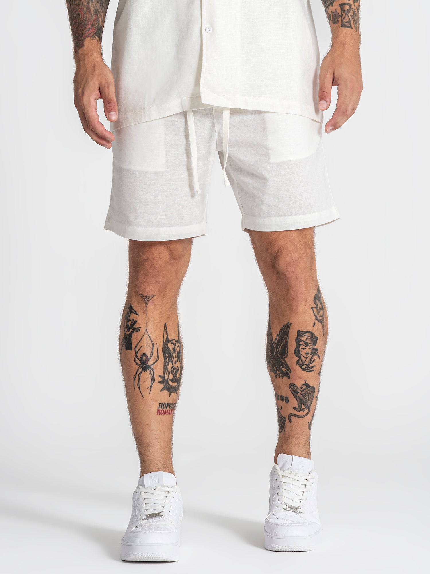 White Nature Linen Shorts