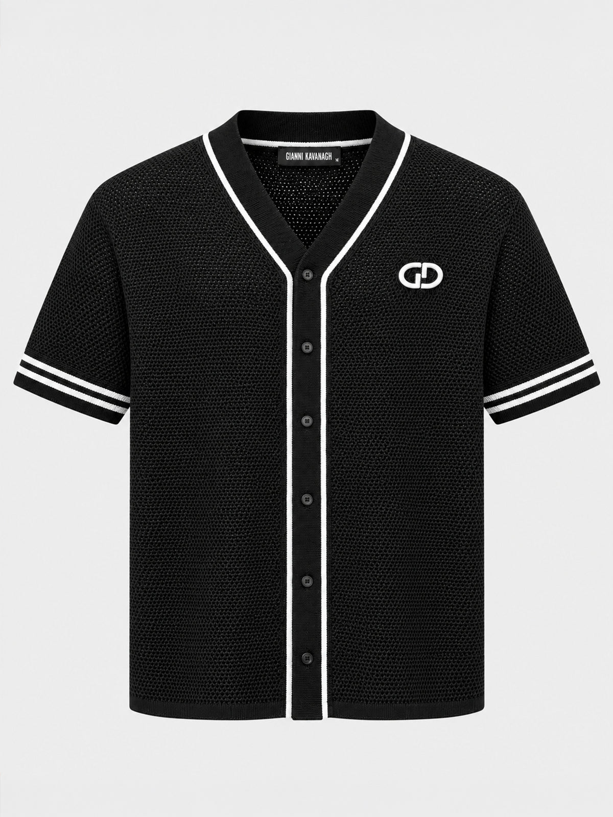 Chemise En Maille Noire Baseball