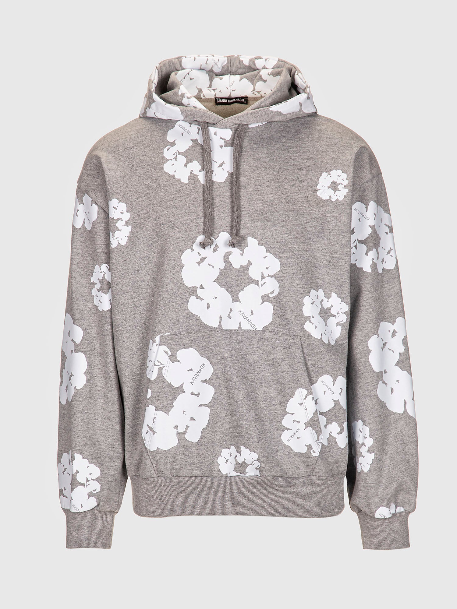 Grey Melange Bloom Hoodie