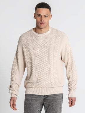 sweats / Camel Cable Knit Sweater