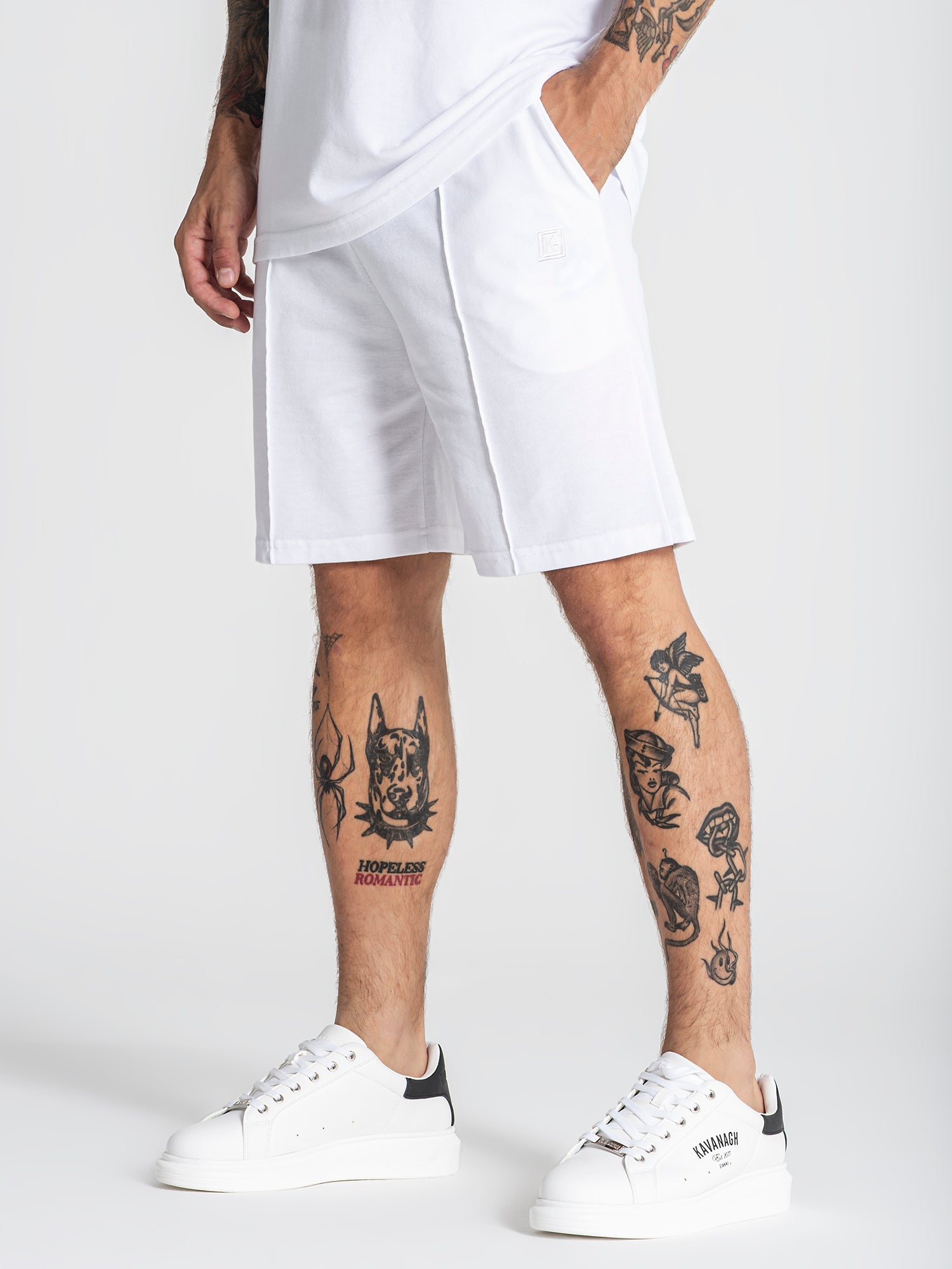 White GK Piquet Shorts