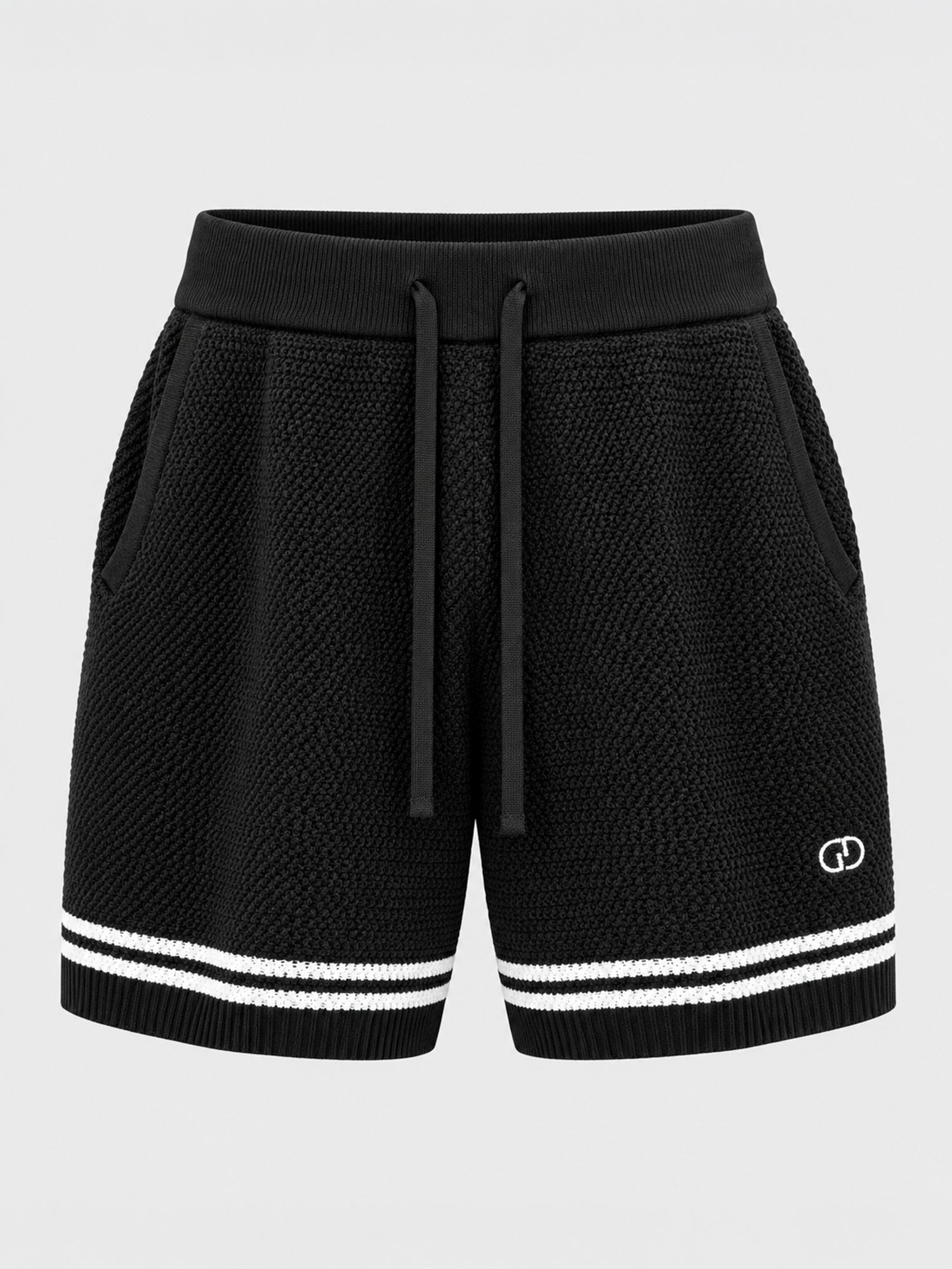 Black Baseball Knit Shorts