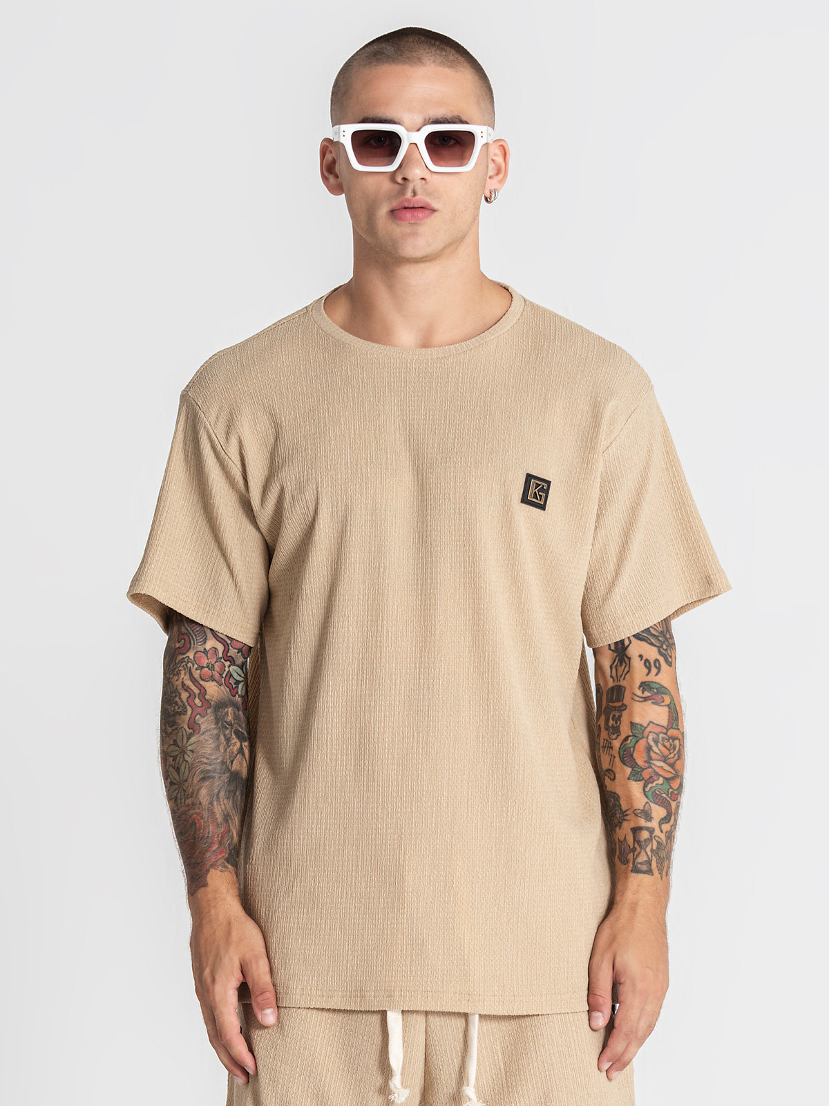 t-shirts / Beige Texture Tee