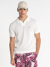polos / White Mesh Knit Polo