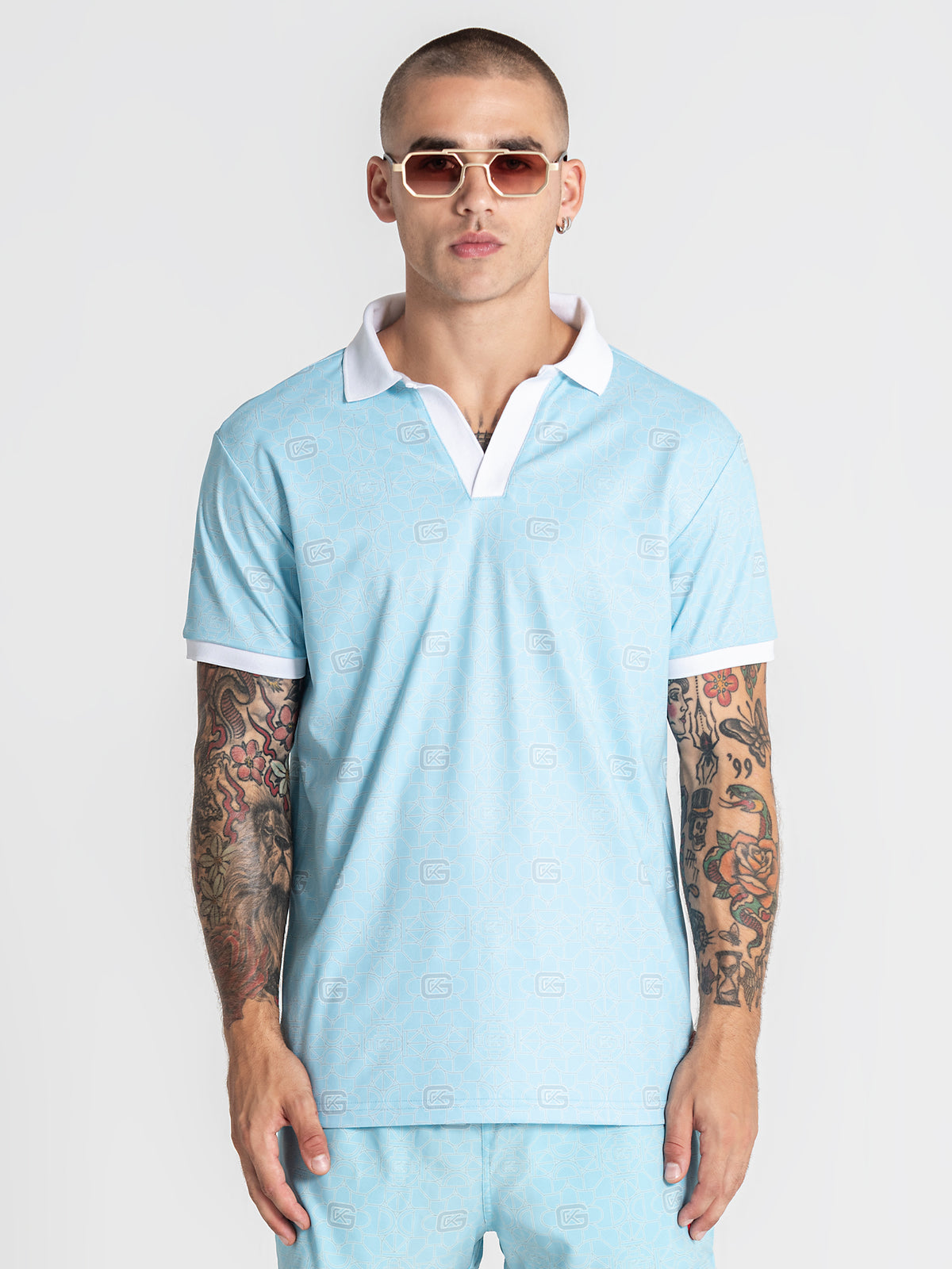 polos / Light Blue Tiled Polo