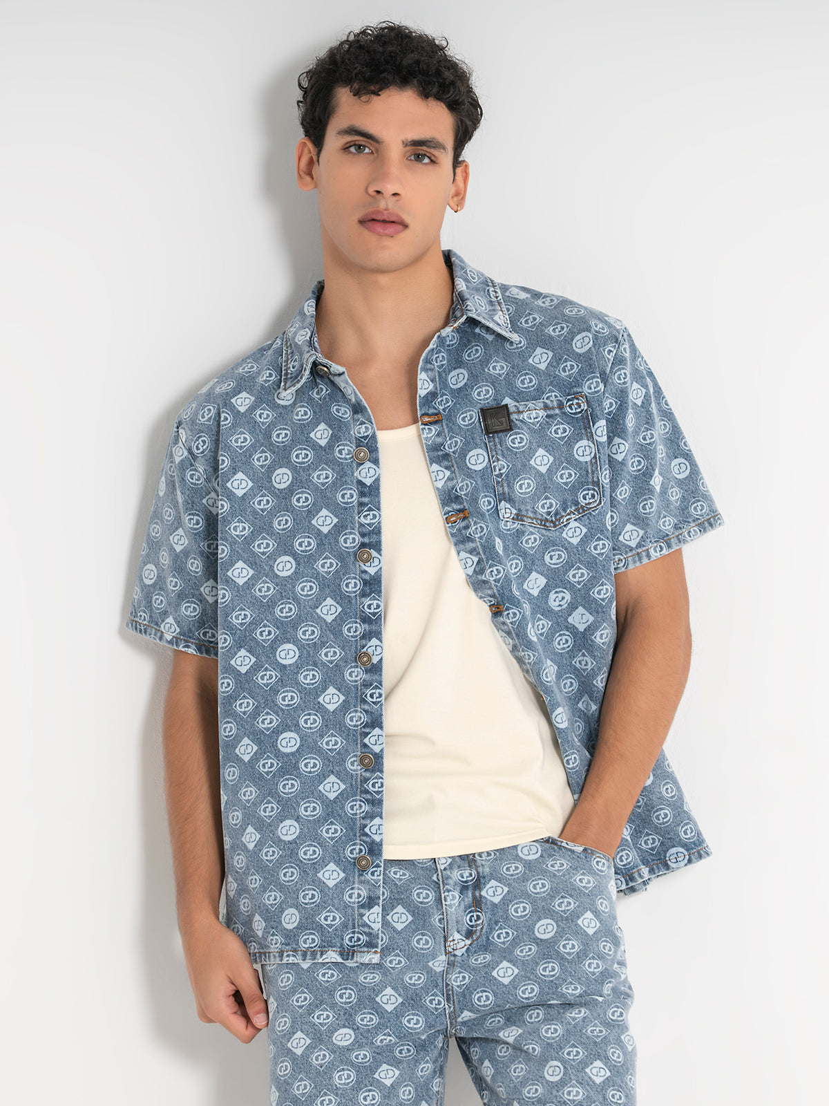 shirts / Blue GG Gram Denim Shirt