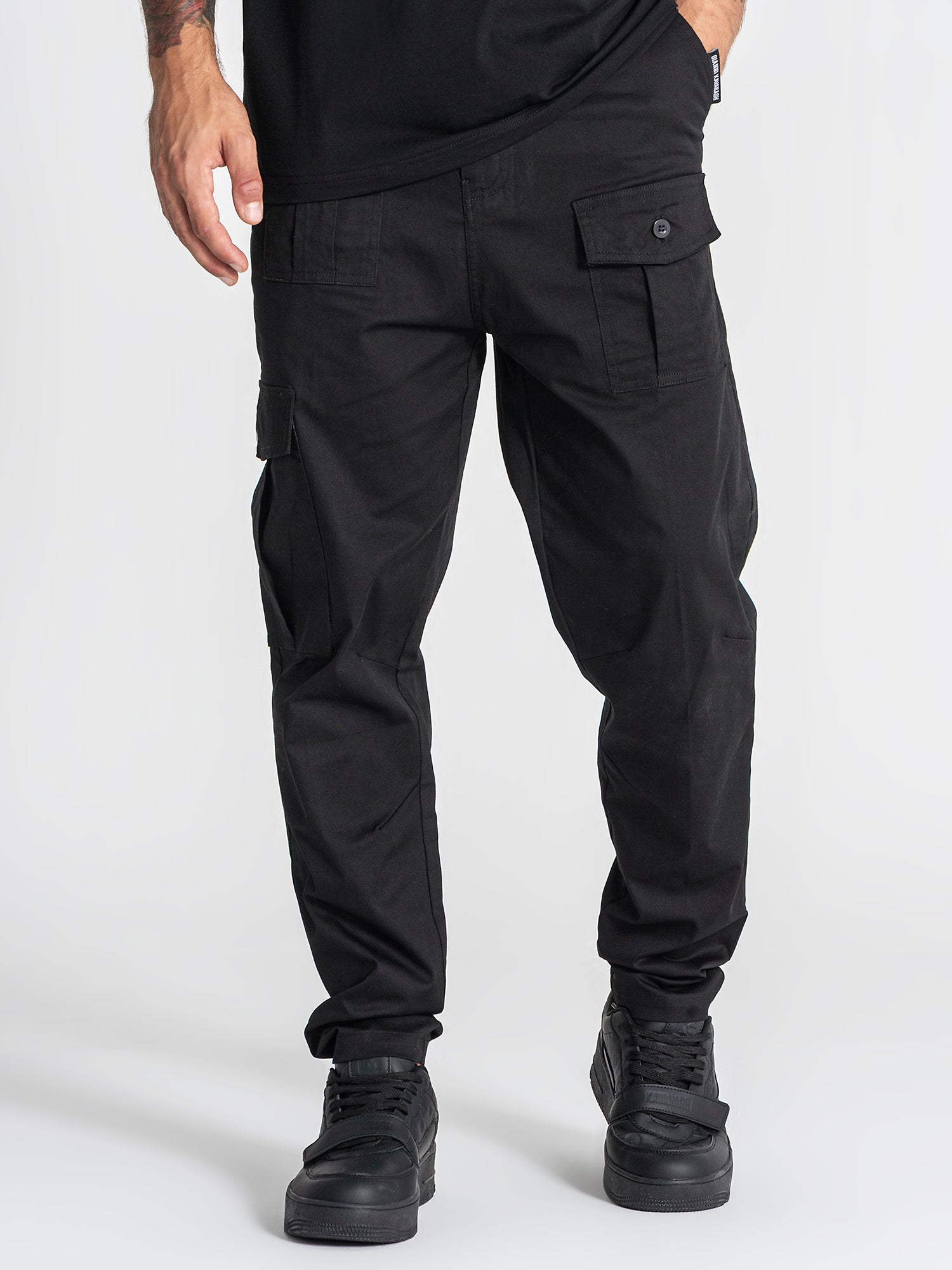 Black Cargo Chino Pants