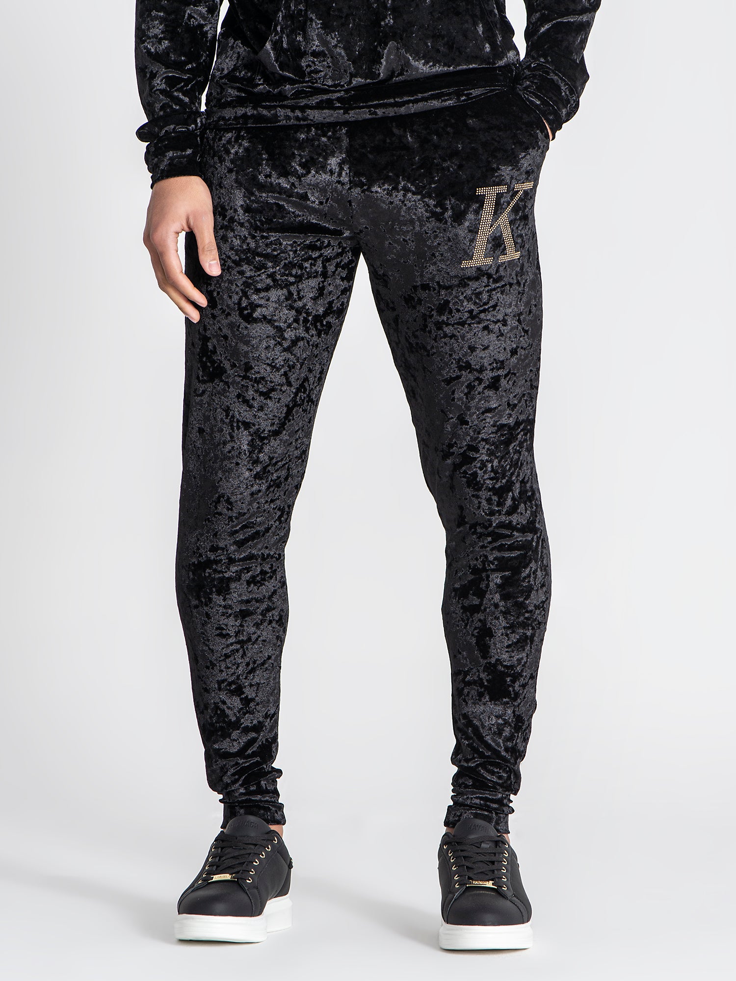 Black K Velvet Joggers