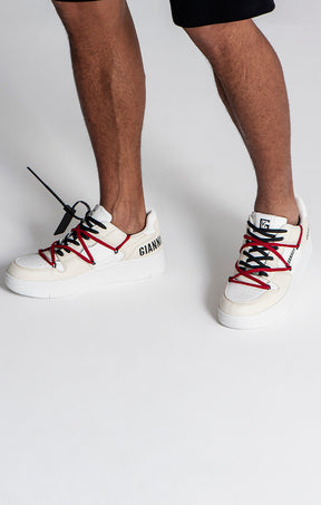 Beige Wrapped Sneakers