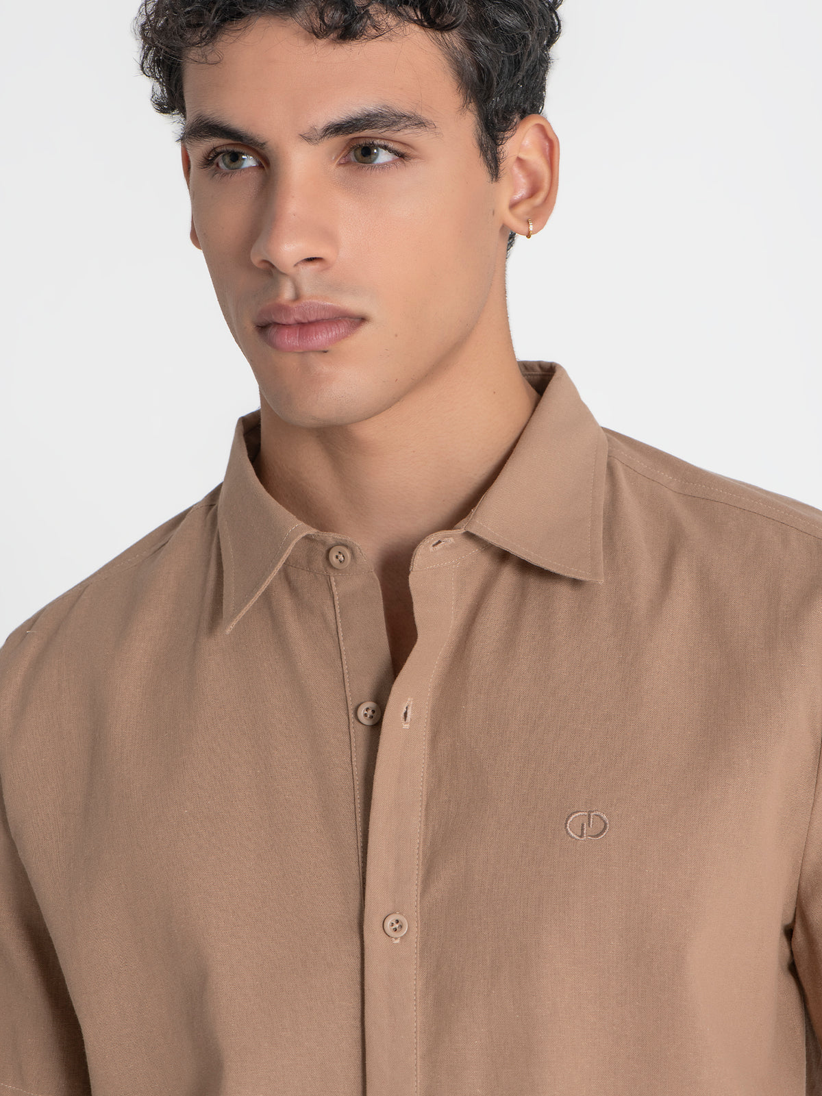 shirts / Taupe GG Linen Shirt