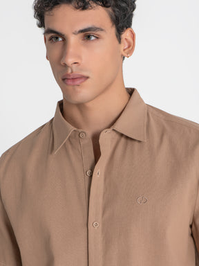 shirts / Taupe GG Linen Shirt