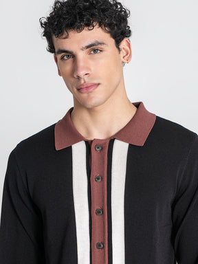 shirts / Black Frame Knit Shirt