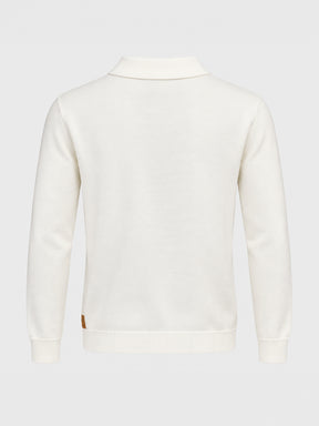 shirts / White Column Knit Shirt