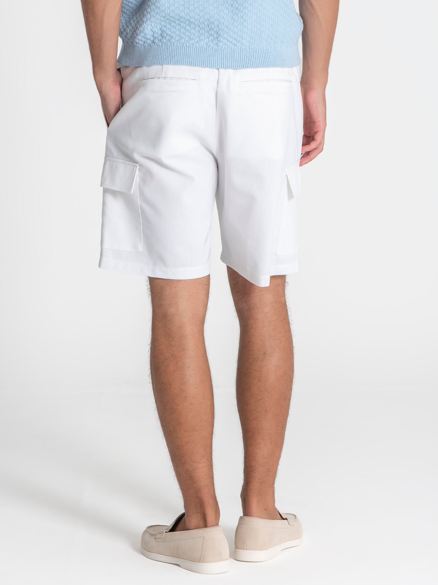 shorts / White Cargo Linen Shorts