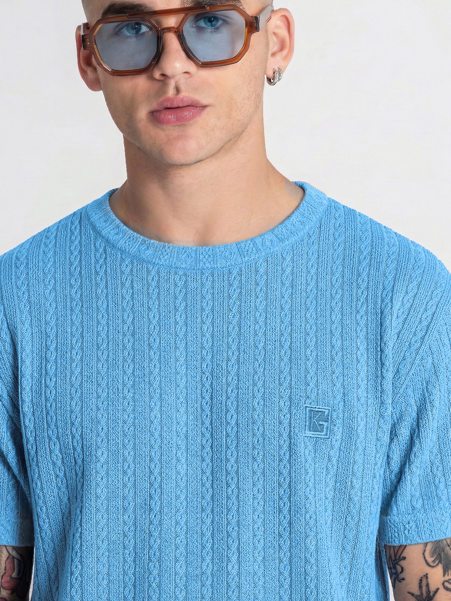 t-shirts / Light Blue Texture Tee