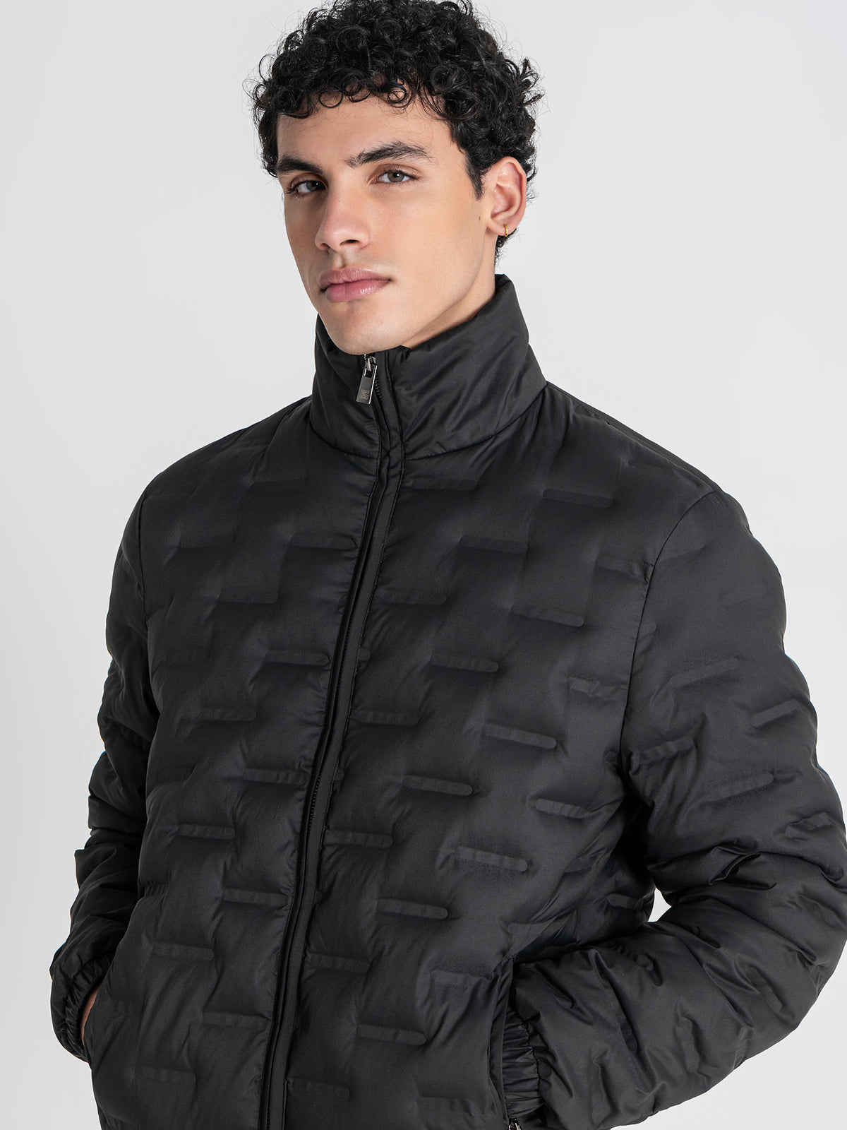 Chaqueta Puffer Negra Code