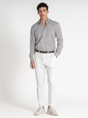 shirts / Taupe Striped Shirt