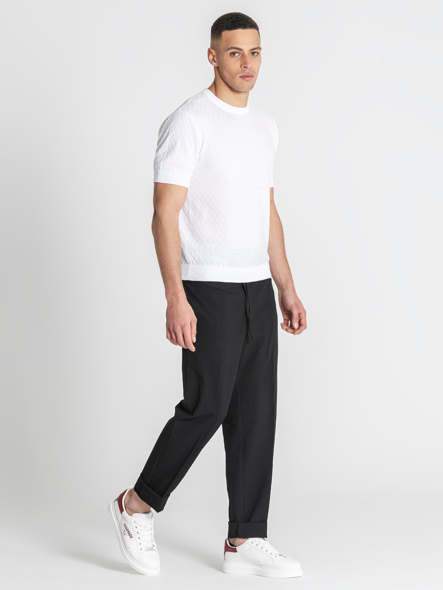 t-shirts / White Squared Knit Tee