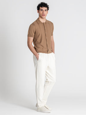shirts / Taupe Linear Knit Shirt