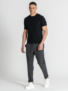 t-shirts / Black Squared Knit Tee