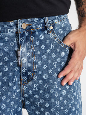 shorts / Blue Monogram Denim Shorts