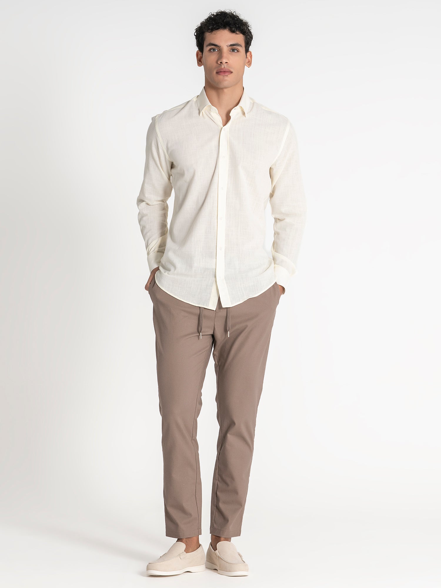 shirts / Beige Linen Shirt