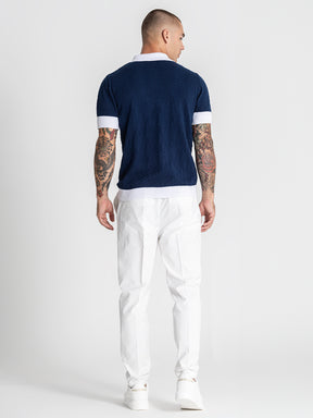 polos / Navy Blue Edge Knit Polo