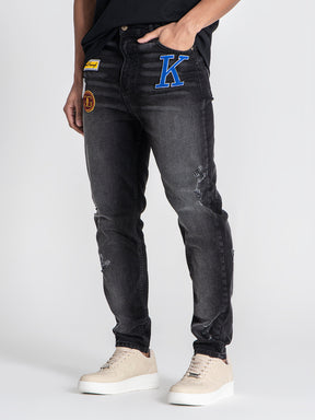 jeans / Black Collage Patch Jeans