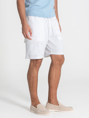 shorts / White Cargo Linen Shorts