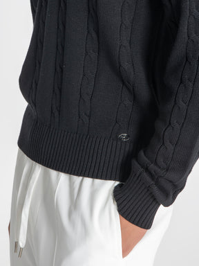 sweats / Black Cable Sweater